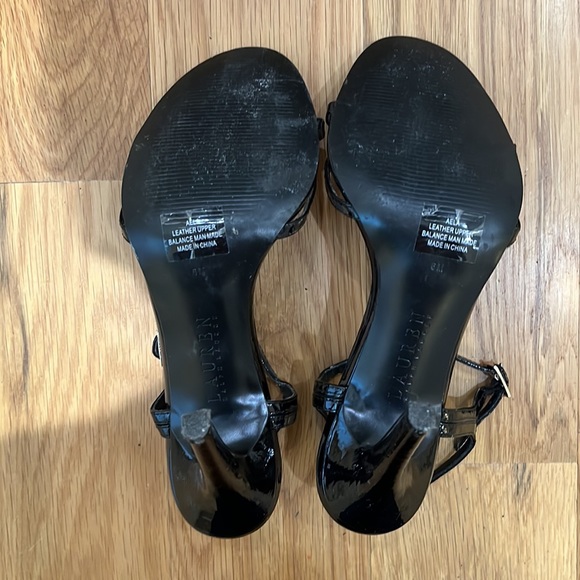 Black patent leather strappy sandals LAUREN Ralph Lauren, 3.5 inch heels - Picture 4 of 5